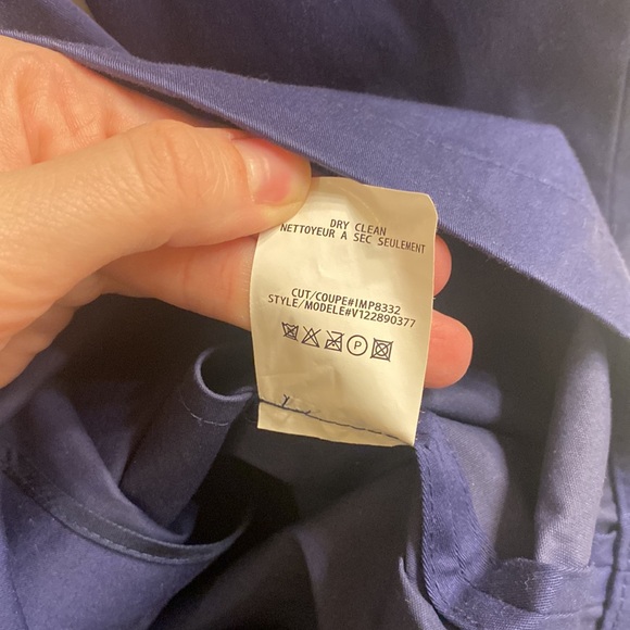 Vince Blue Cotton Double Breasted Trench Coat Sz Lg NWOT - Picture 6 of 7